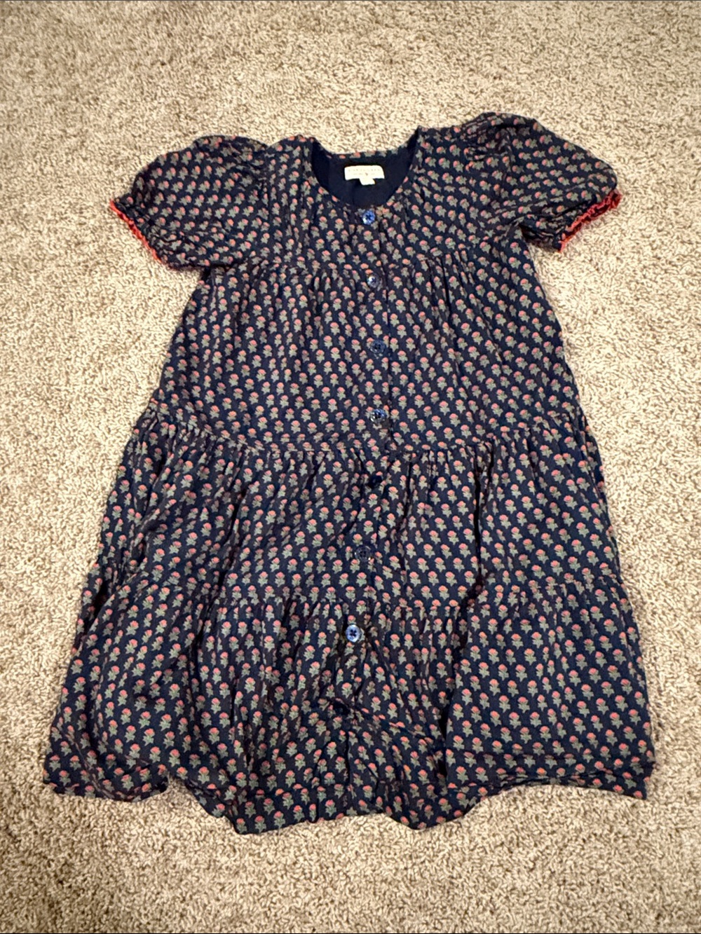 Pink Chicken Navy Dress with Floral Print Siize 8Y